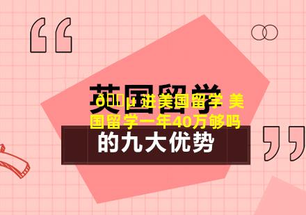 🐵 进美国留学 美国留学一年40万够吗